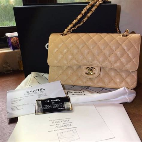 chanel classique beige|authentic Chanel classic flap bag.